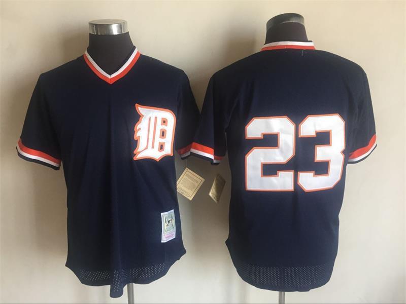 2017 MLB Detroit Tigers #23 Kirk Gibson Blue Throwback Jerseys->detroit tigers->MLB Jersey